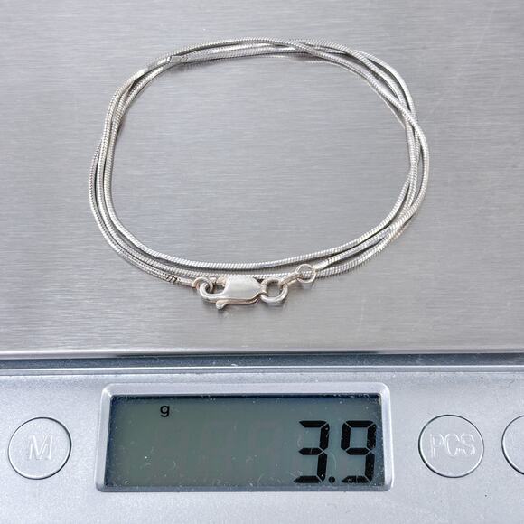 Italian Snake Chain Necklace | Vintage Sterling Silver 925 | 18" - Picture 3 of 3